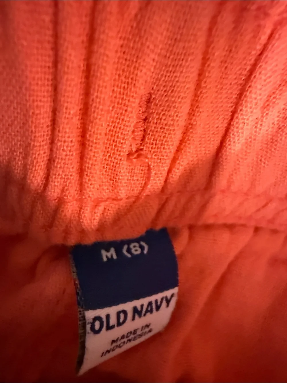 Old Navy Coral Pink Wide-Leg Pull-On Shorts